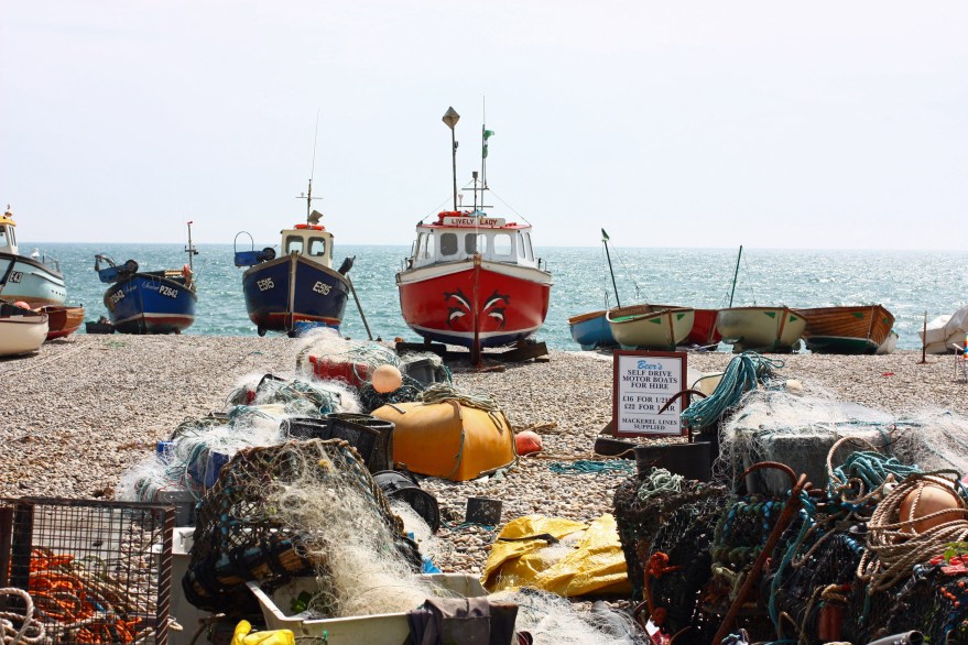 The Lively Lady on the pebbles